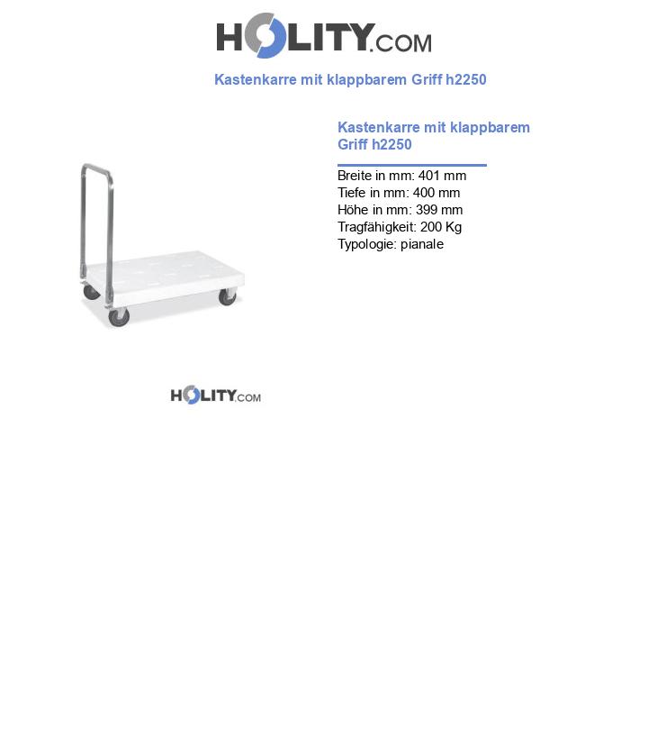 Kastenkarre mit klappbarem Griff h2250