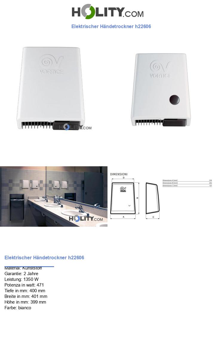 Elektrischer Händetrockner h22606