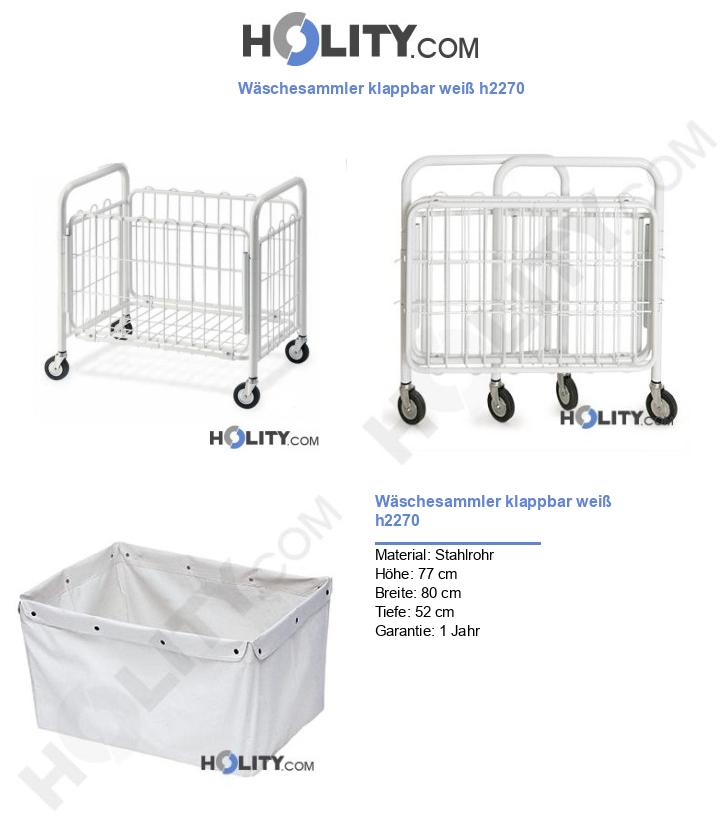 Wäschesammler klappbar weiß h2270