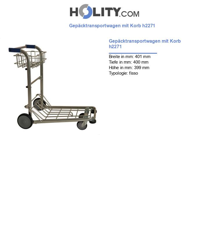 Gepäcktransportwagen mit Korb h2271