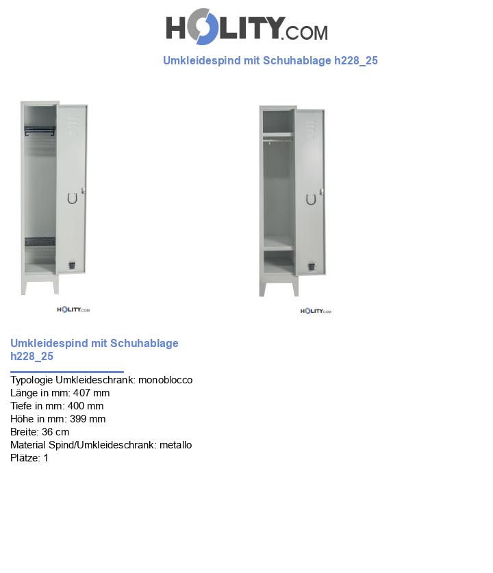 Umkleidespind mit Schuhablage h228_25