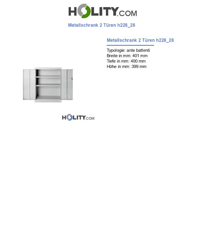 Metallschrank 2 Türen h228_28