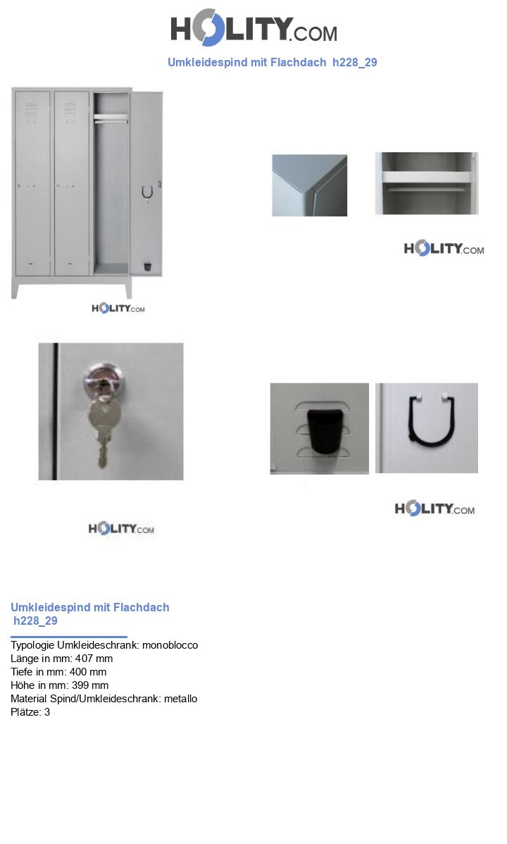 Umkleidespind mit Flachdach  h228_29