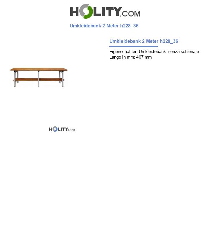 Umkleidebank 2 Meter h228_36
