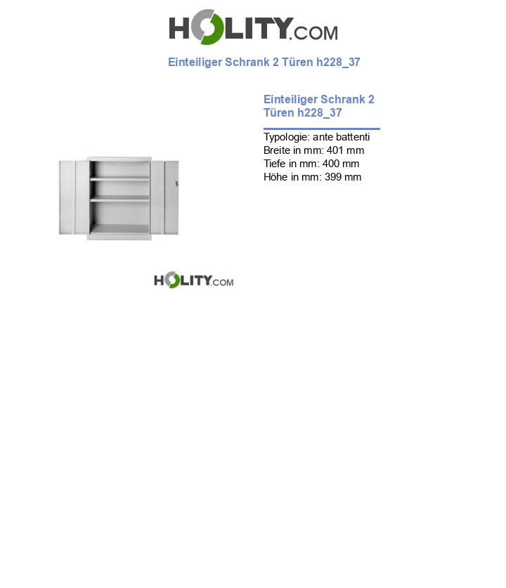 Einteiliger Schrank 2 Türen h228_37