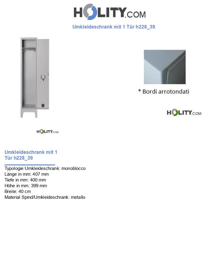 Umkleideschrank mit 1 Tür h228_39
