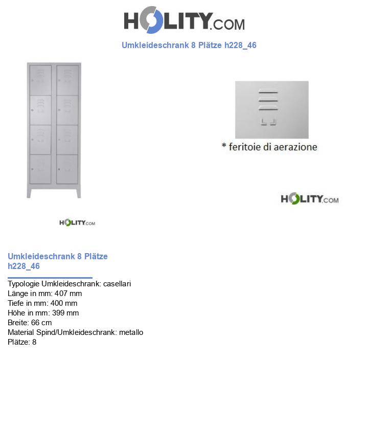 Umkleideschrank 8 Plätze h228_46