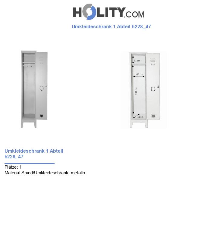 Umkleideschrank 1 Abteil h228_47