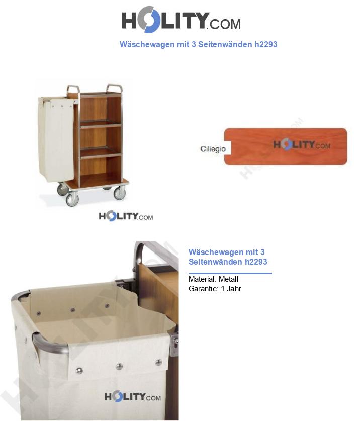 Wäschewagen mit 3 Seitenwänden h2293
