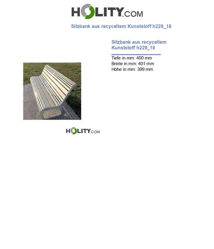 Sitzbank aus recyceltem Kunststoff h229_18