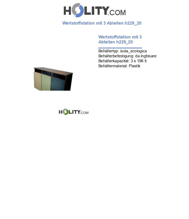 Wertstoffstation mit 3 Abteilen h229_20