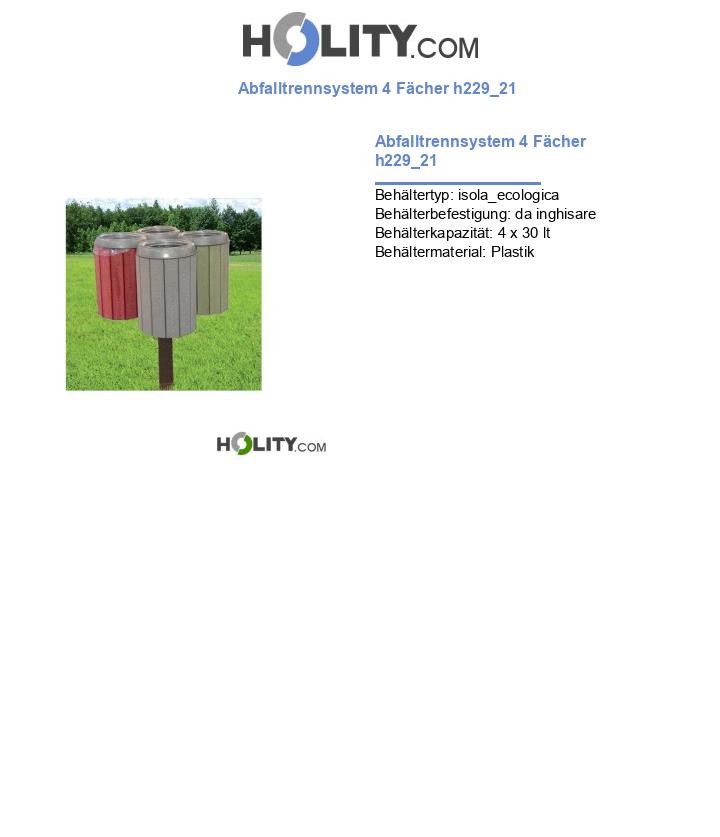 Abfalltrennsystem 4 Fächer h229_21