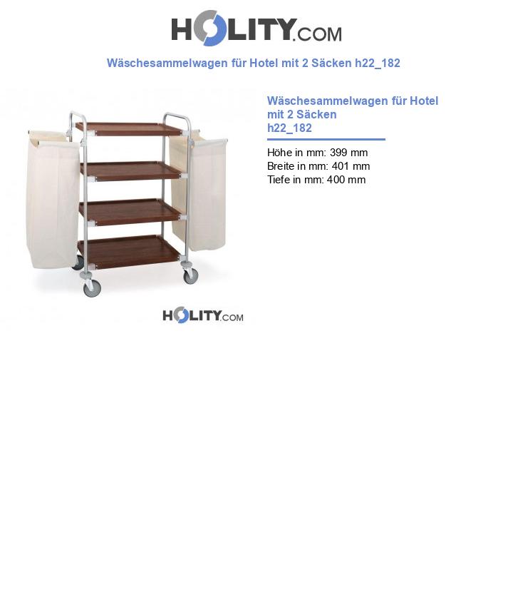 Wäschesammelwagen für Hotel mit 2 Säcken h22_182