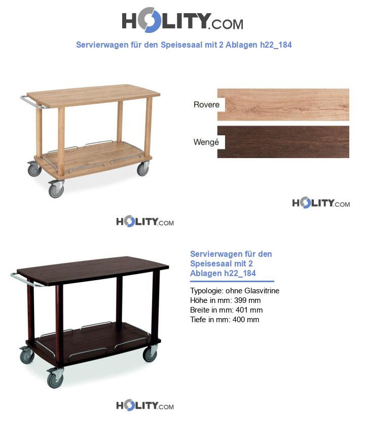 Servierwagen für den Speisesaal mit 2 Ablagen h22_184