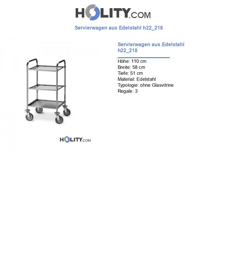Servierwagen aus Edelstahl h22_218