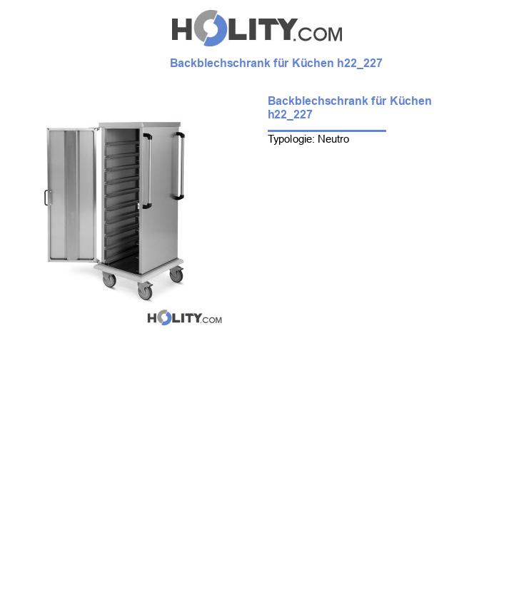 Backblechschrank für Küchen h22_227
