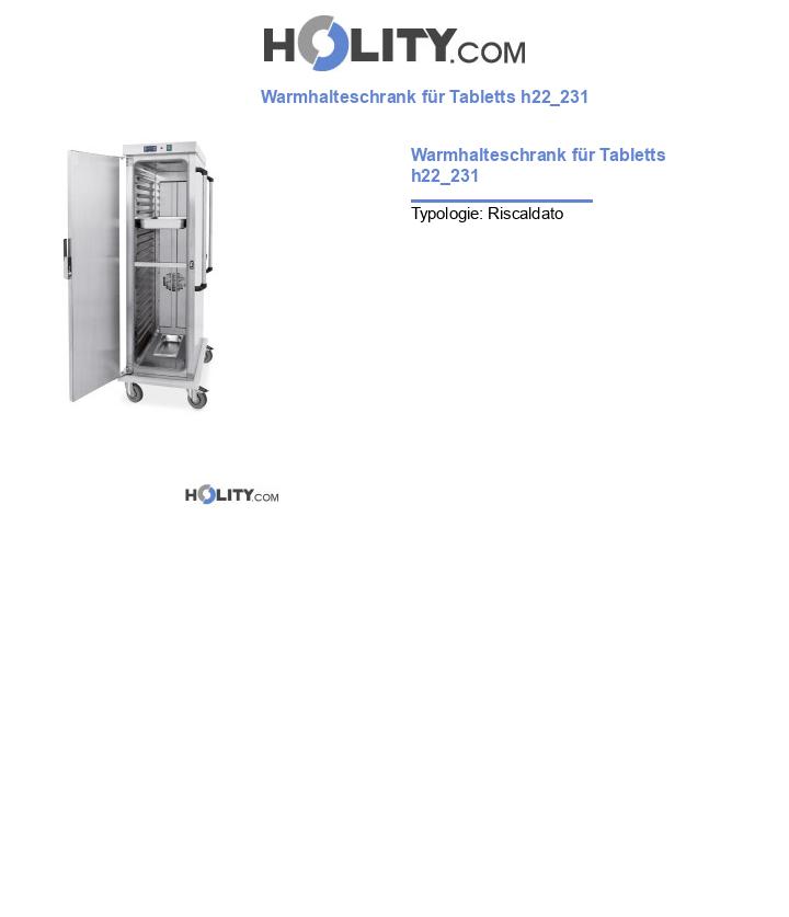 Warmhalteschrank für Tabletts h22_231