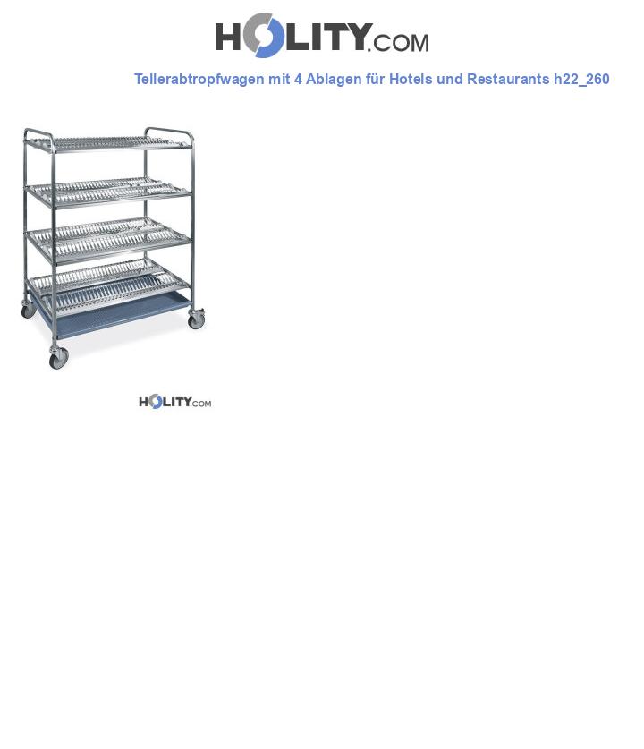 Tellerabtropfwagen mit 4 Ablagen für Hotels und Restaurants h22_260