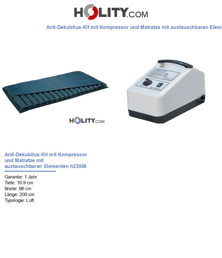 Anti-Dekubitus-Kit mit Kompressor und Matratze mit austauschbaren Elementen h23006