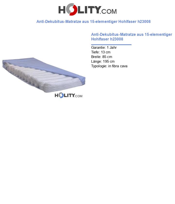 Anti-Dekubitus-Matratze aus 15-elementiger Hohlfaser h23008