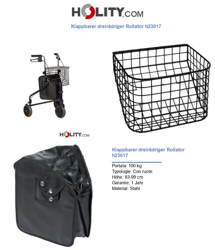 Klappbarer dreirädriger Rollator h23017