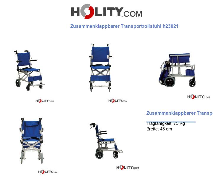 Zusammenklappbarer Transportrollstuhl h23021