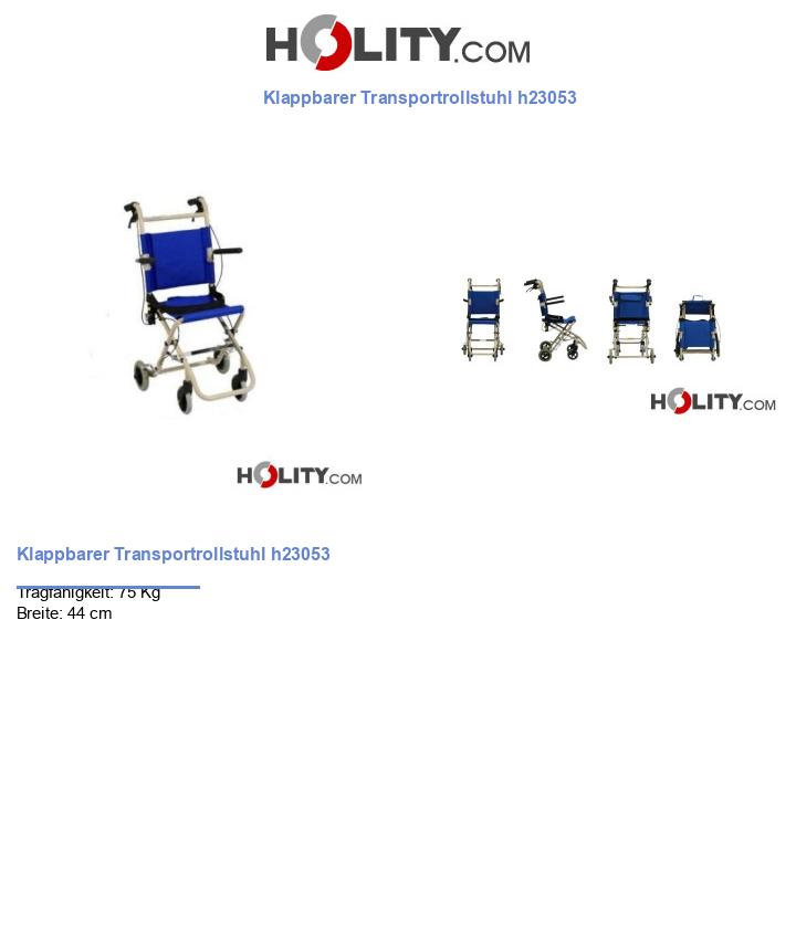 Klappbarer Transportrollstuhl h23053