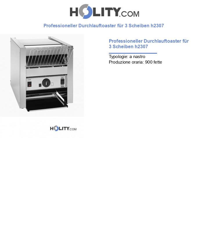 Professioneller Durchlauftoaster für 3 Scheiben h2307