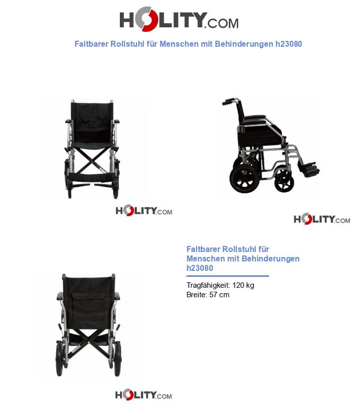 Faltbarer Rollstuhl für Menschen mit Behinderungen h23080