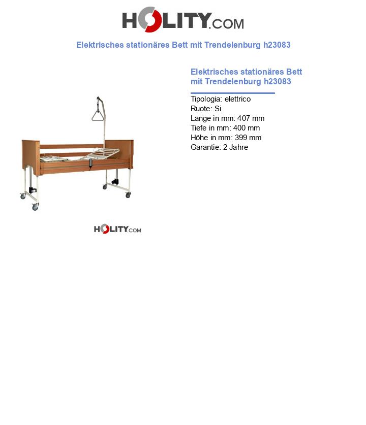 Elektrisches stationäres Bett mit Trendelenburg h23083