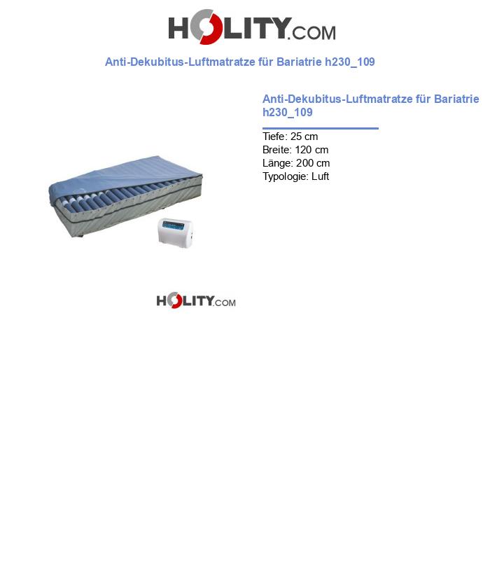 Anti-Dekubitus-Luftmatratze für Bariatrie h230_109