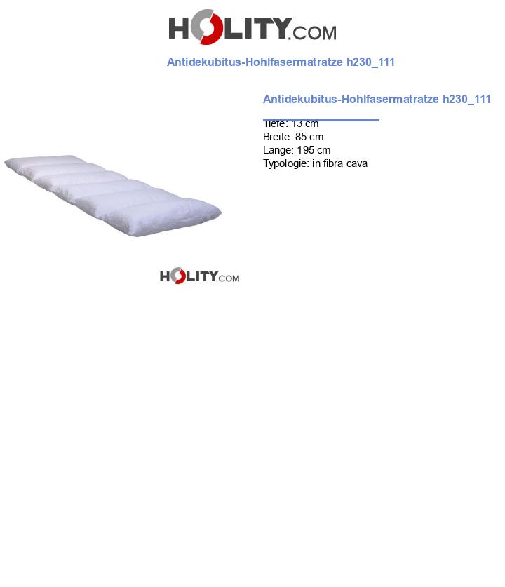 Antidekubitus-Hohlfasermatratze h230_111