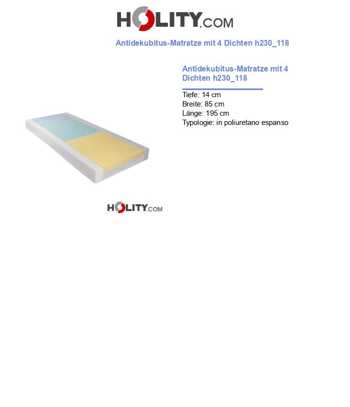 Antidekubitus-Matratze mit 4 Dichten h230_118