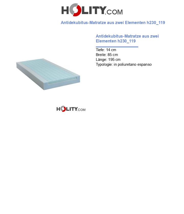 Antidekubitus-Matratze aus zwei Elementen h230_119