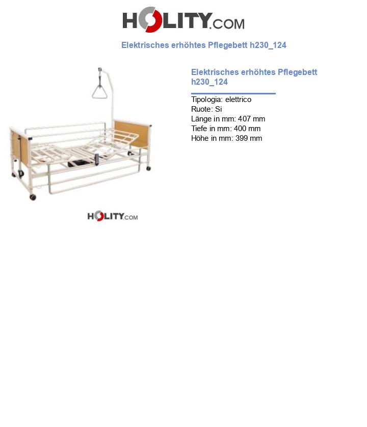 Elektrisches erhöhtes Pflegebett h230_124