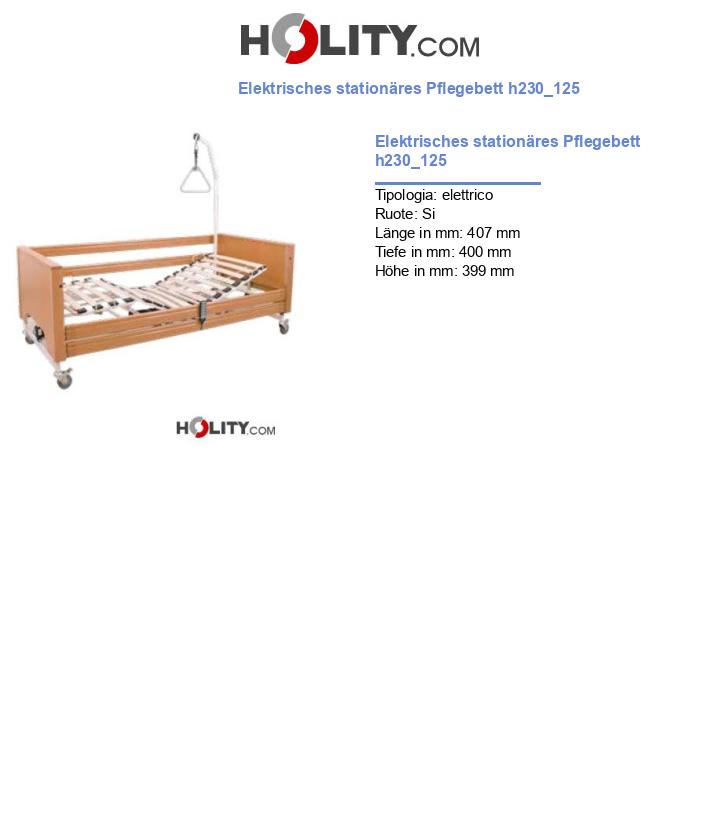 Elektrisches stationäres Pflegebett h230_125