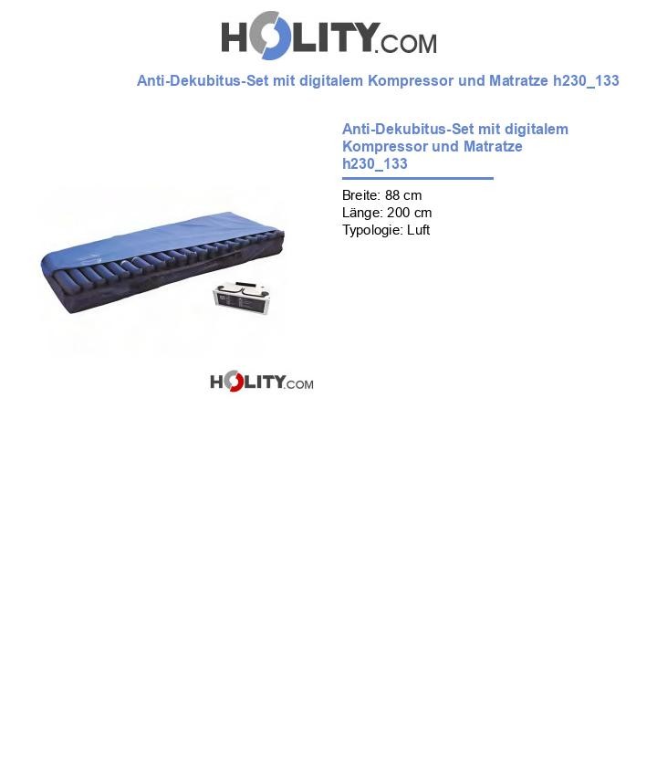 Anti-Dekubitus-Set mit digitalem Kompressor und Matratze h230_133