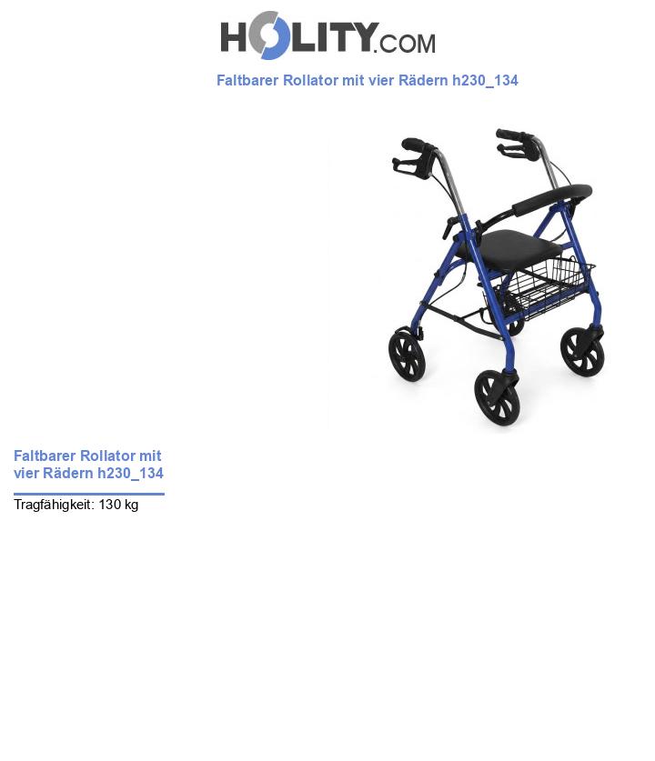 Faltbarer Rollator mit vier Rädern h230_134