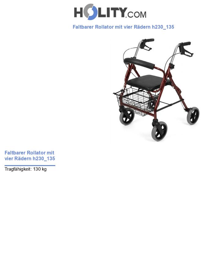 Faltbarer Rollator mit vier Rädern h230_135