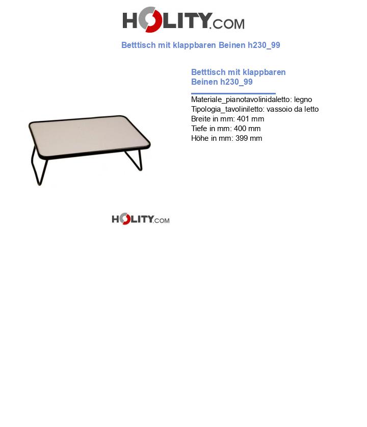 Betttisch mit klappbaren Beinen h230_99