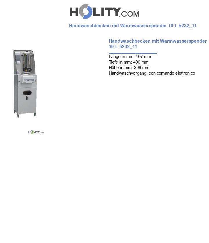 Handwaschbecken mit Warmwasserspender 10 L h232_11