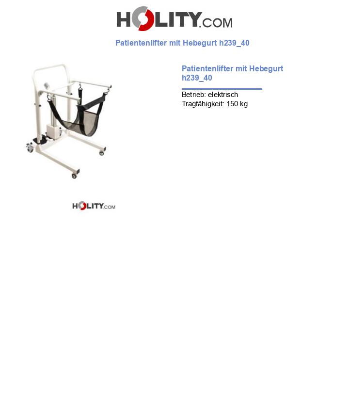 Patientenlifter mit Hebegurt h239_40
