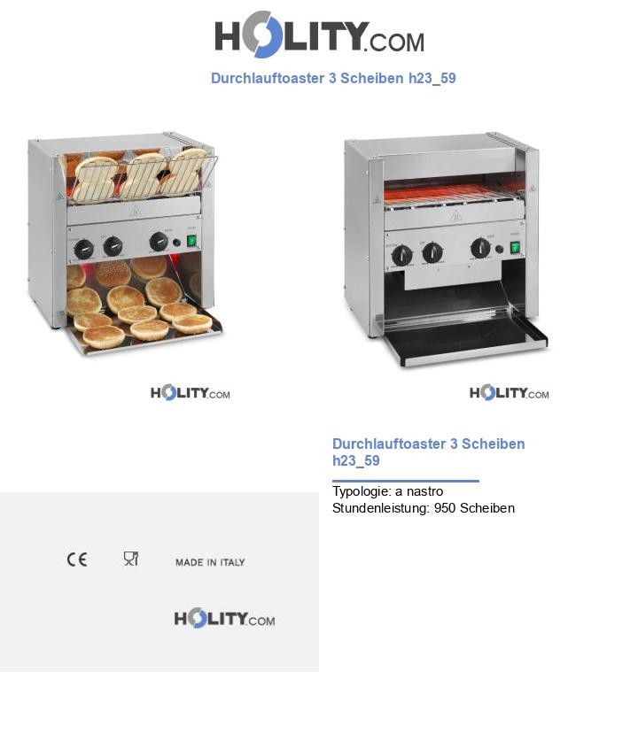 Durchlauftoaster 3 Scheiben h23_59