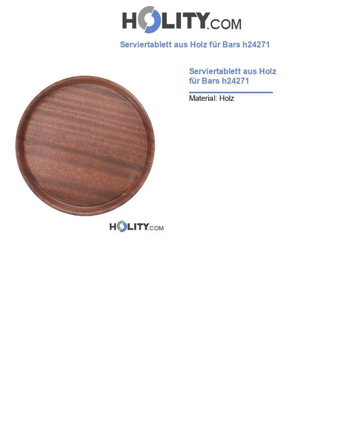 Serviertablett aus Holz für Bars h24271