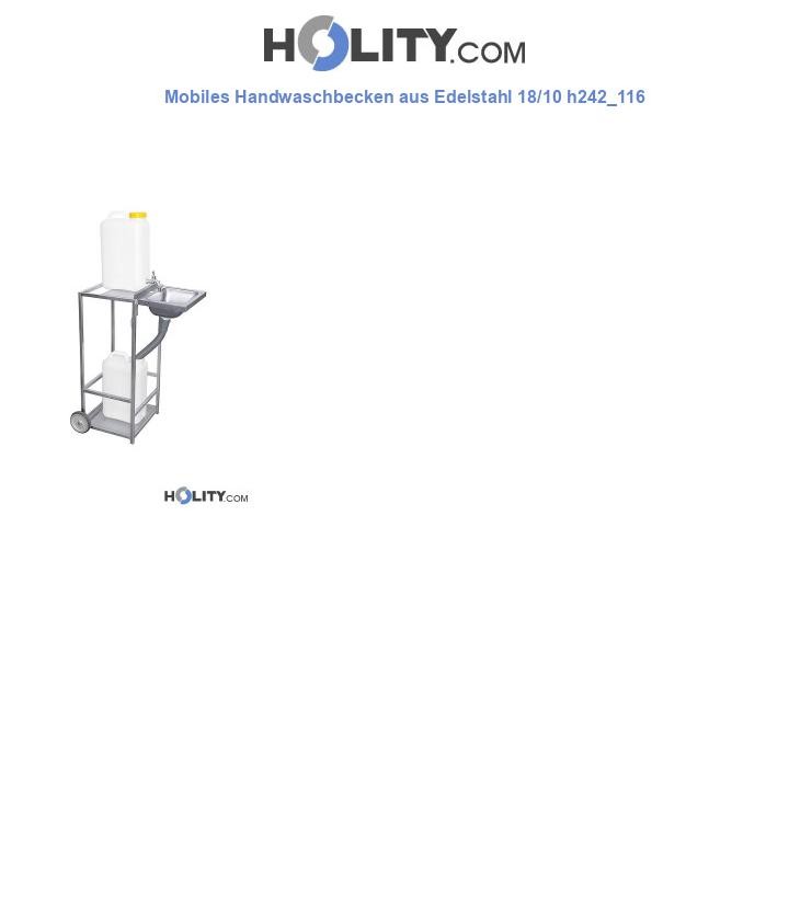 Mobiles Handwaschbecken aus Edelstahl 18/10 h242_116