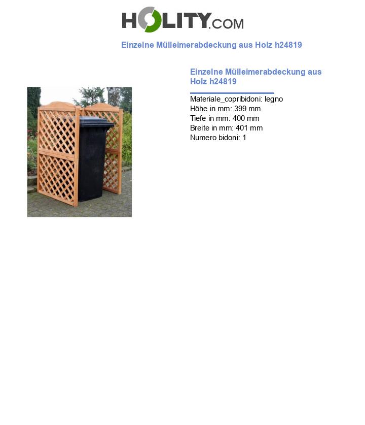 Einzelne Mülleimerabdeckung aus Holz h24819