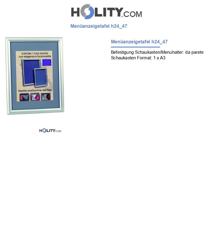 Menüanzeigetafel h24_47