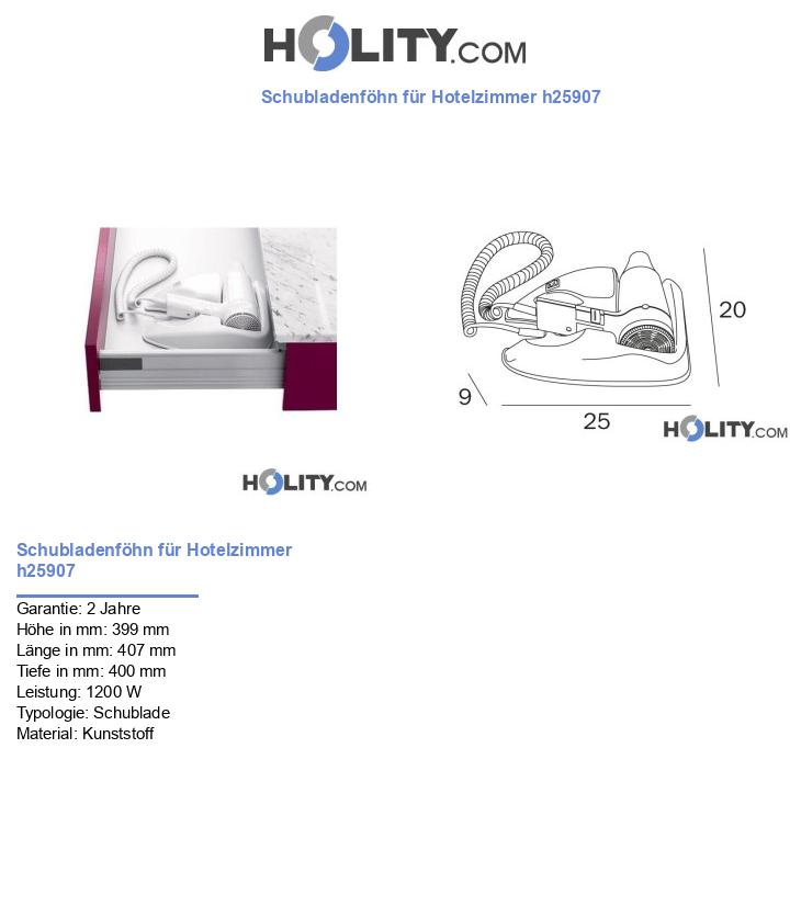 Schubladenföhn für Hotelzimmer h25907