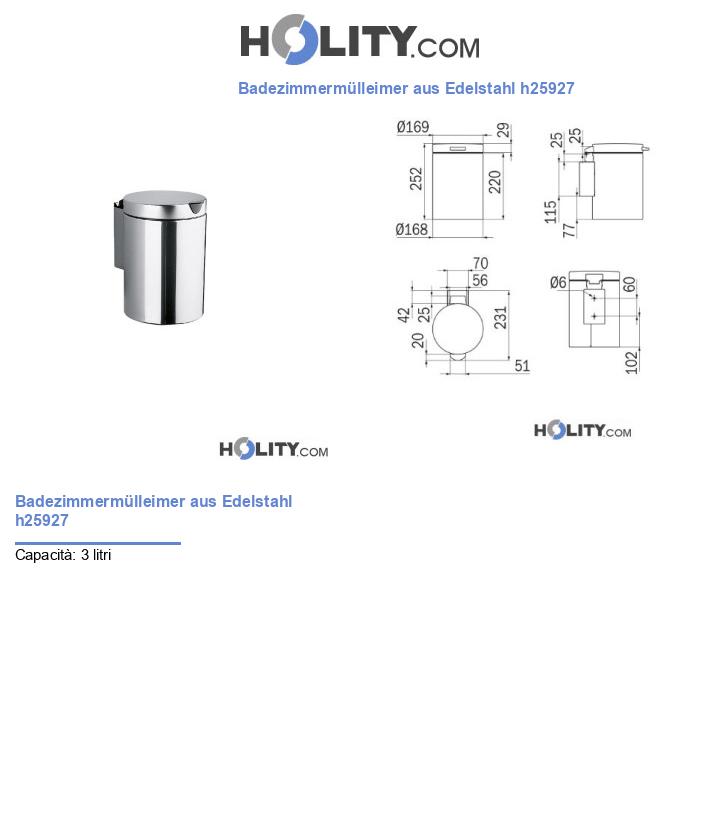 Badezimmermülleimer aus Edelstahl h25927