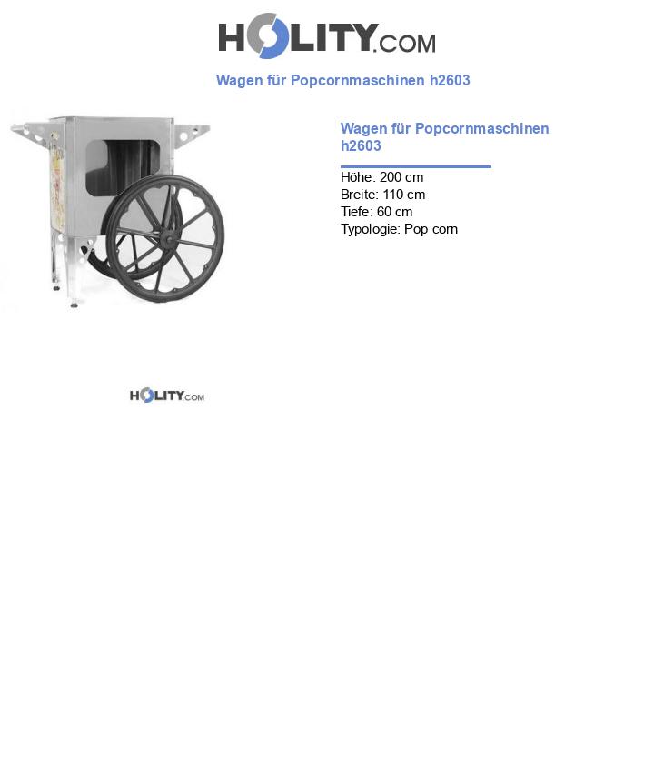 Wagen für Popcornmaschinen h2603